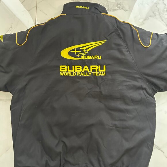 Subaru Rally Racing Jacket Black and Blue – Vintage Embroidered Bomber - Picture 6 of 7